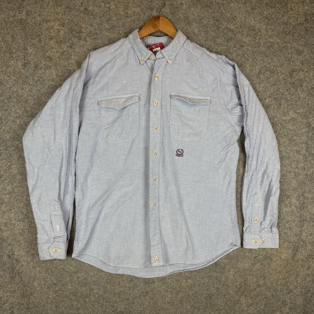 VTG Mo Betta Western Shirt 16.5x35 Blue Chambray Cowboy Garth Made In USA